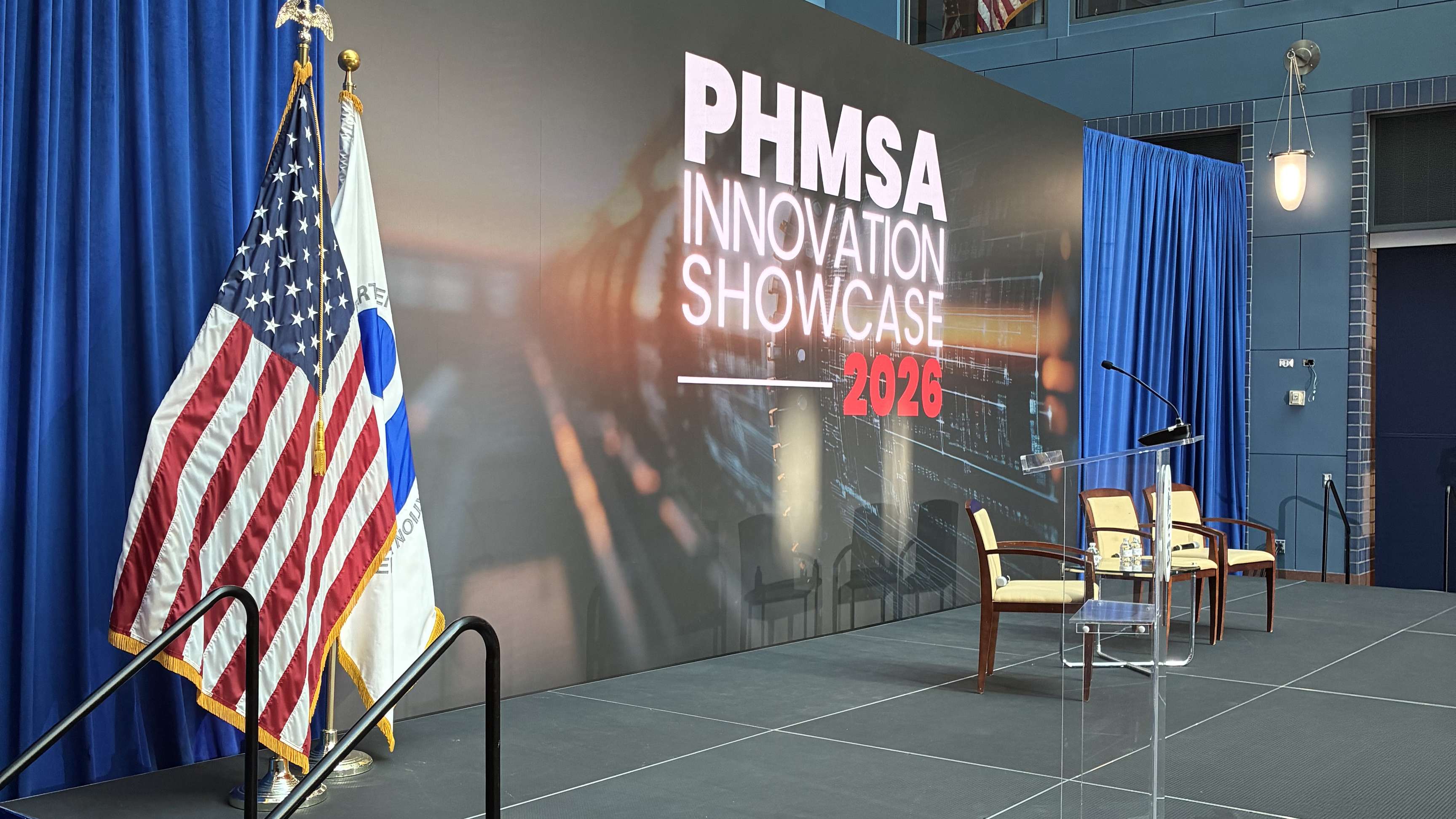 Picture of the stage at PHMSA Innovation Showcase