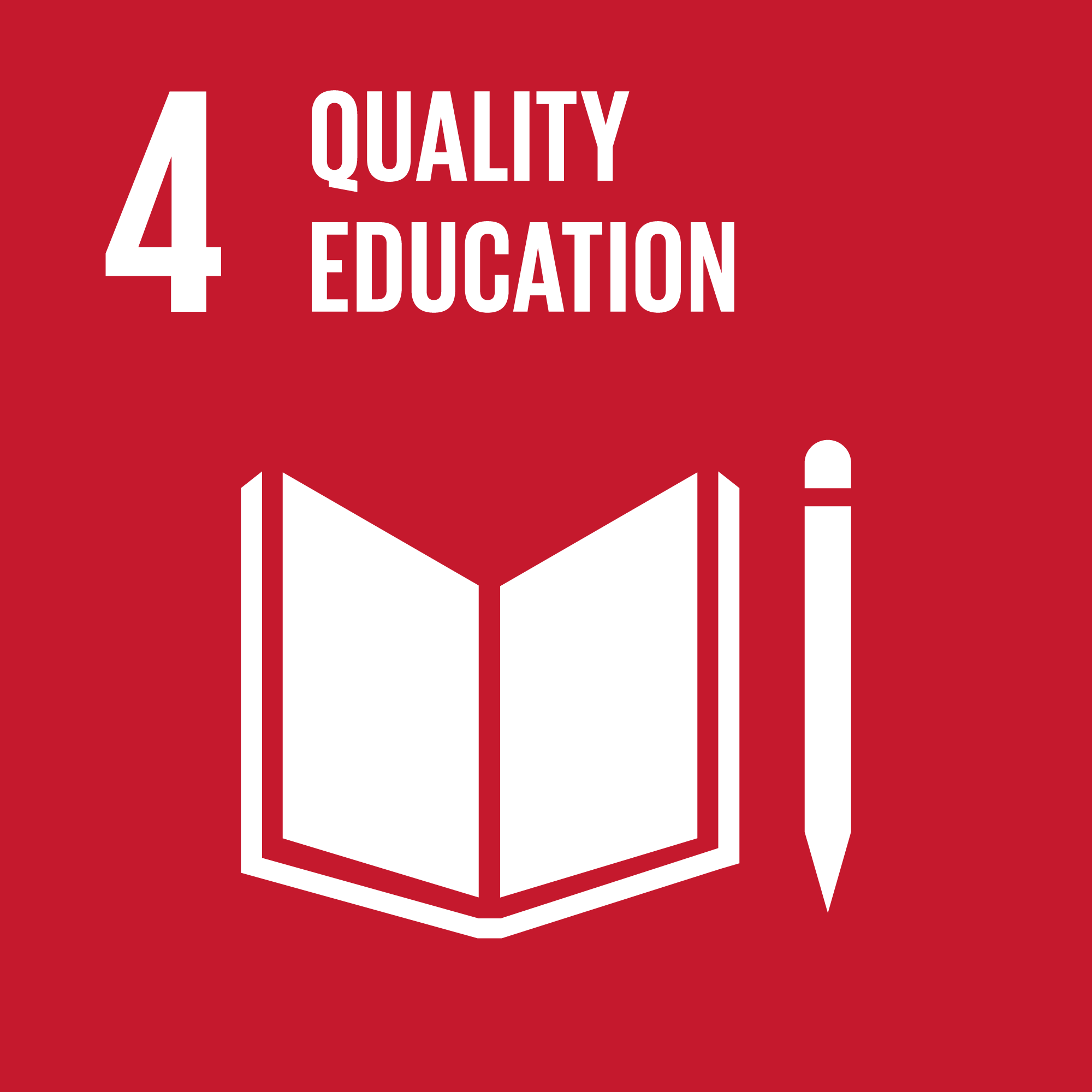 Icon of UN Social Development Goal (SDG) - Quality Education