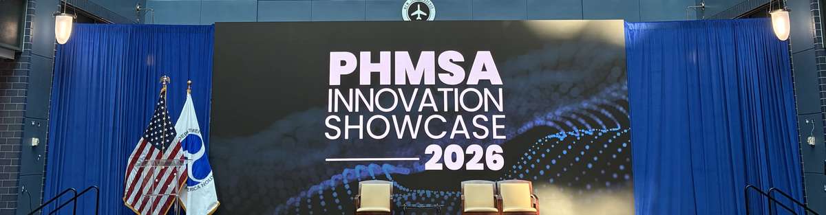 Front view of the stage at PHMSA Innovation Showcase.