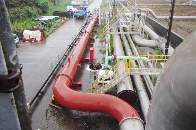 Piping system at local tank farm from above.