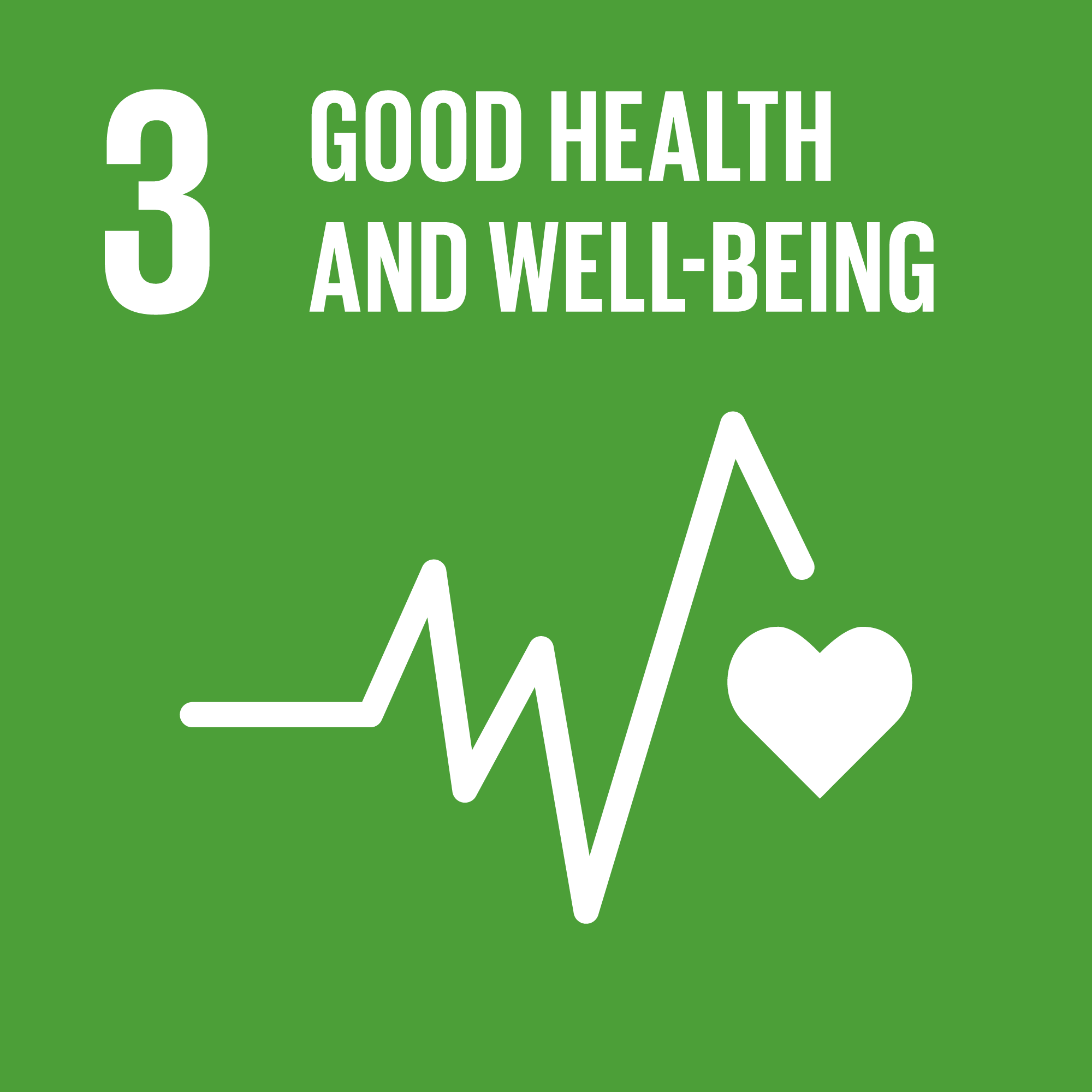 Icon of UN Social Development Goal (SDG) - Good Health and Well-Being