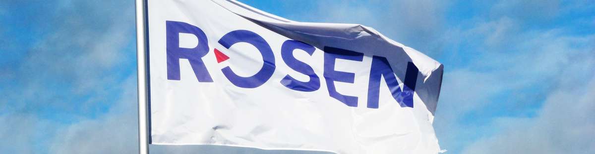 Flag with ROSEN's logo on it