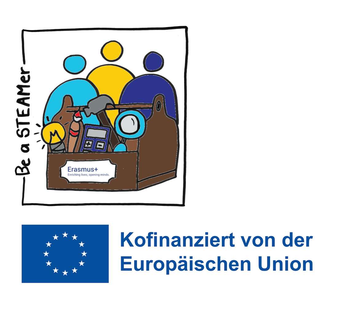 Erasmus+ Logo for the "Be a Steamer" project that is c-financed from the European Union.