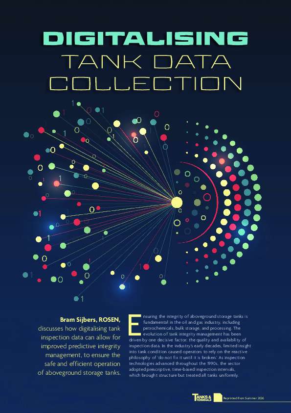 Article on digitalizing tank data collection for predictive integrity management