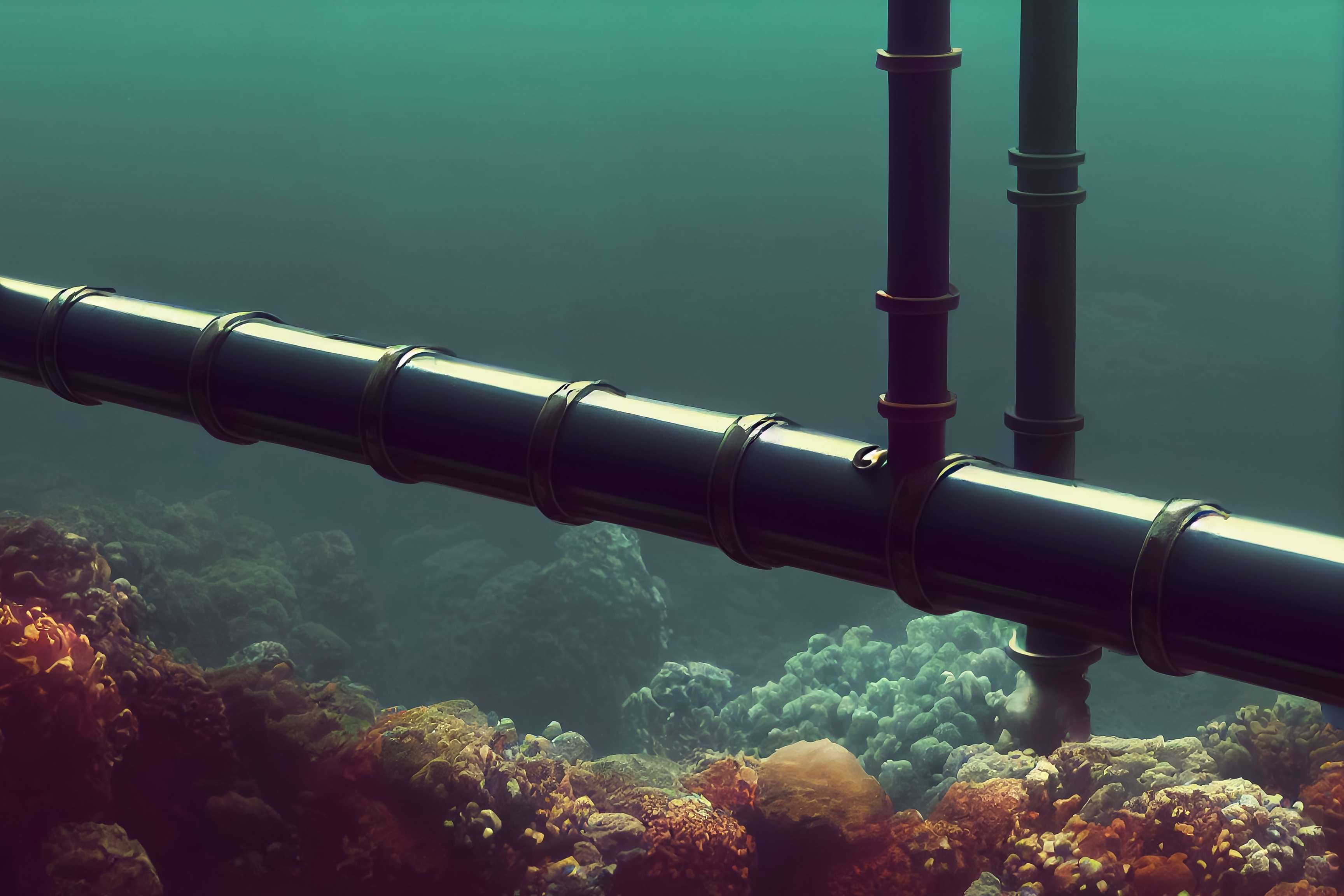 Subsea Flowline near sea bottom.