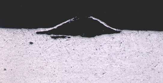 Picture of a blister in the pipeline material.