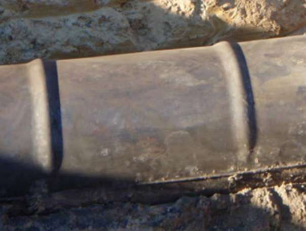 Picture of pipeline wrinkles.