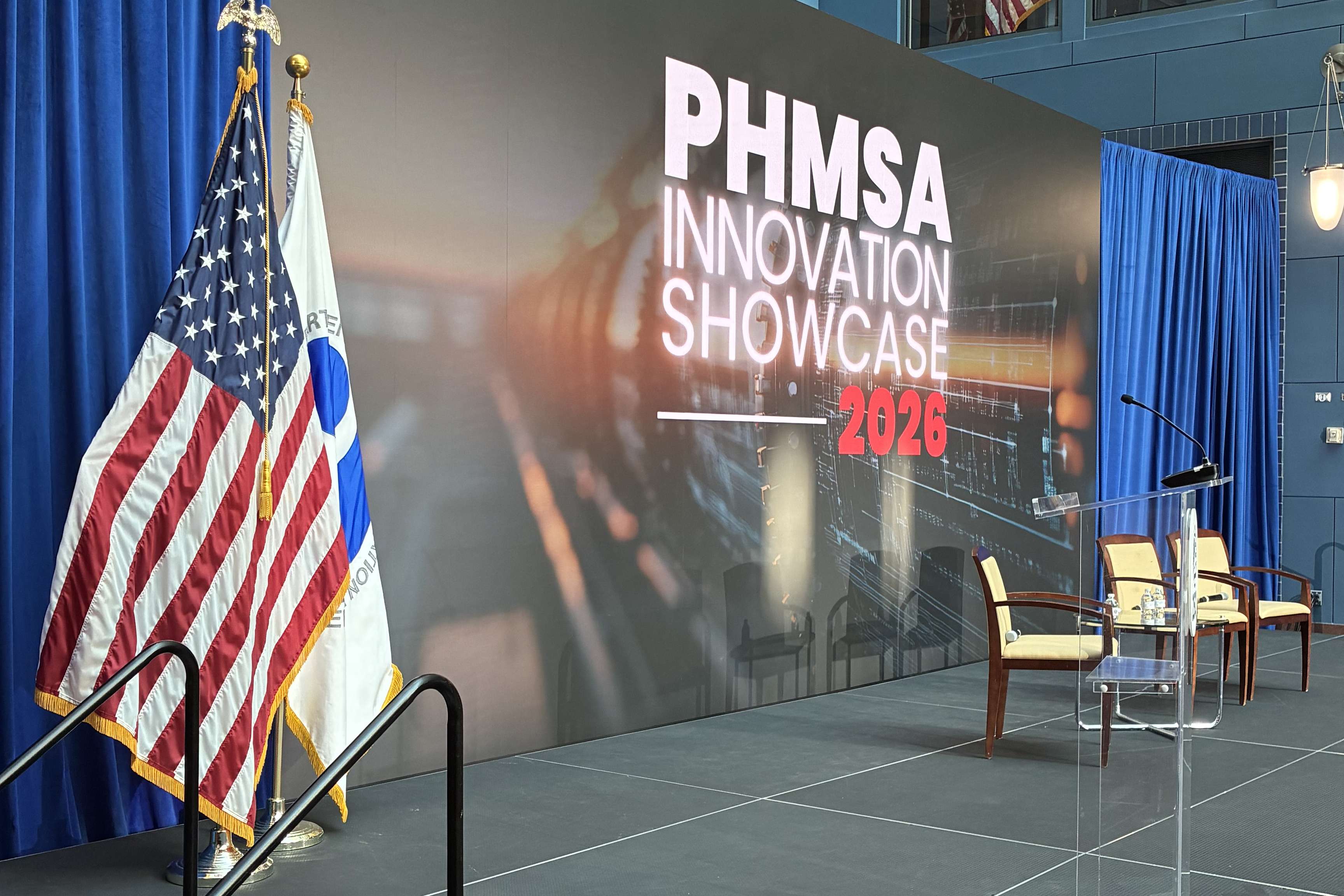 Picture of the stage at PHMSA Innovation Showcase