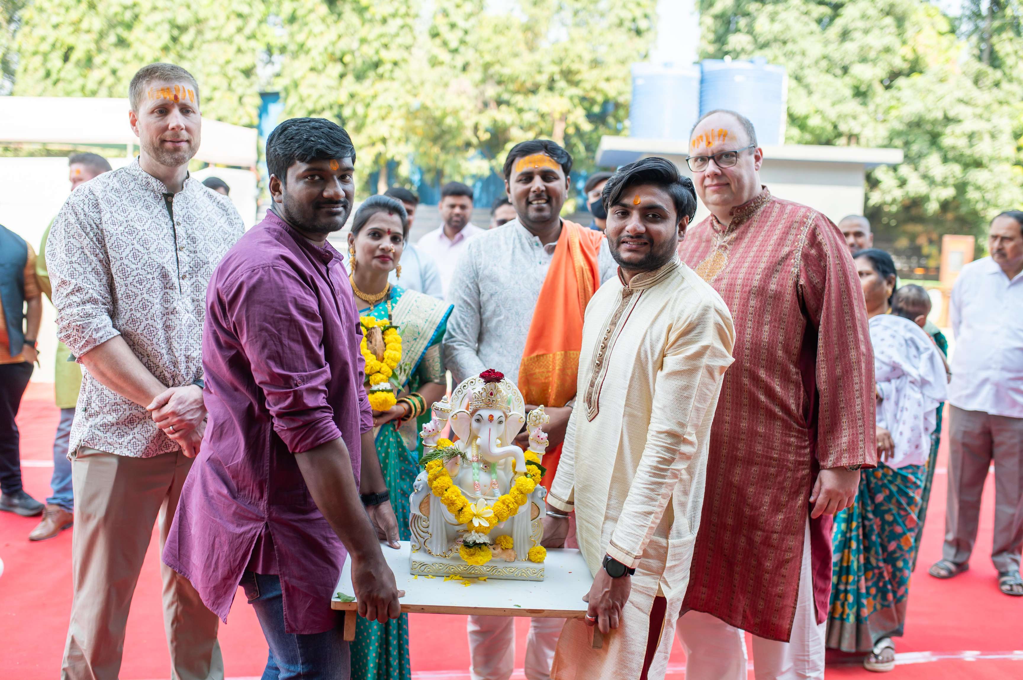 Picture of the Puja Ceremony for the new ROSEN office in India.