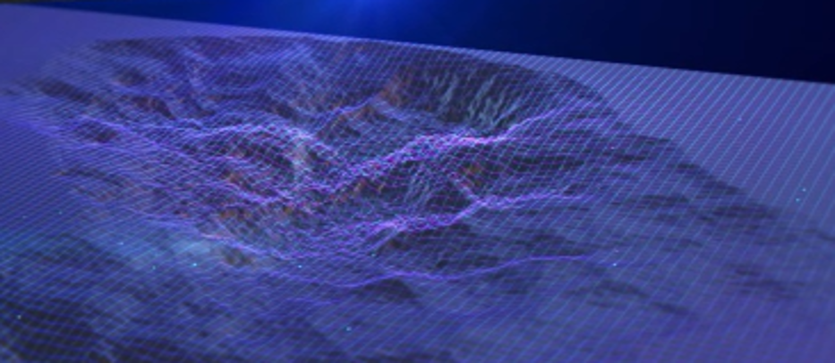 This image shows an example of a 3D metal loss picture generation by MFL Data Fusion.