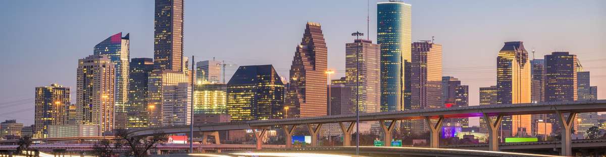 City skyline with motorway 