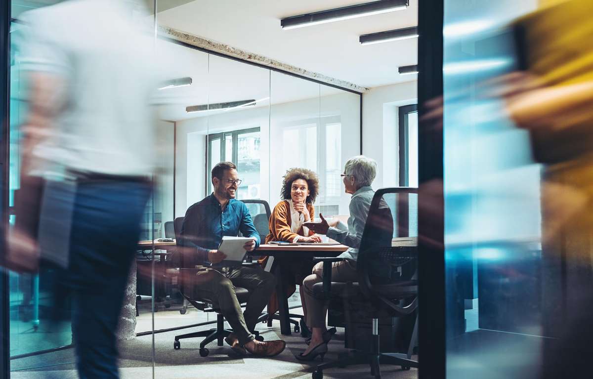 Business people working in a modern office.