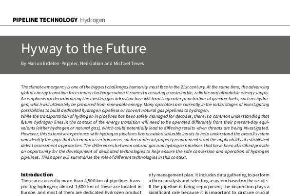 3R International article about dedicated technologies to help ensure the safe conversion and operation of hydrogen pipelines.