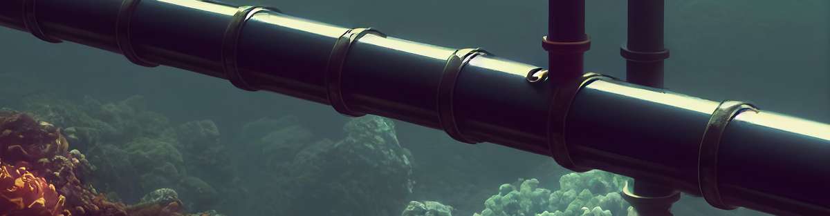 Subsea Flowline near sea bottom.