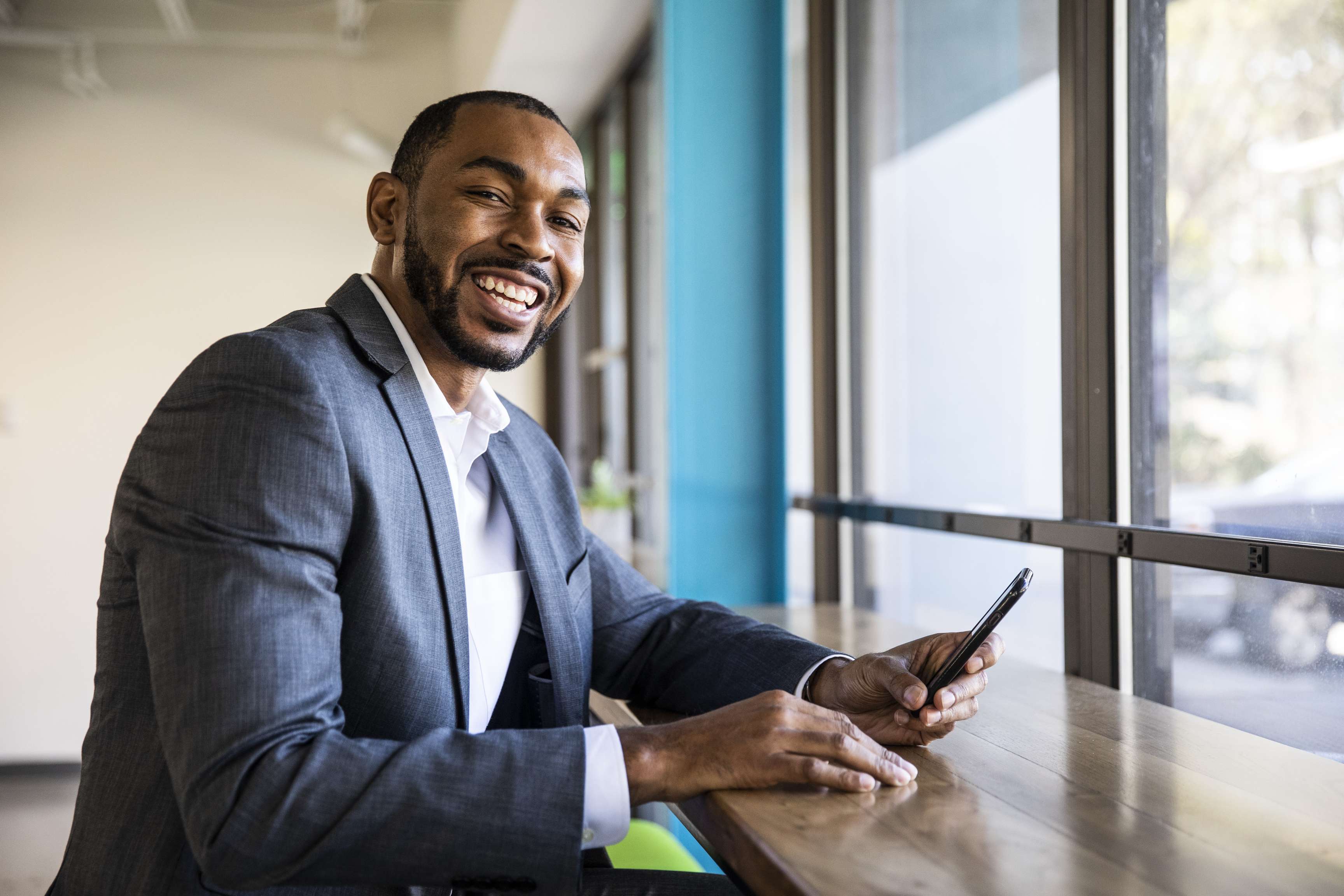 Portrait of businessman in modern office