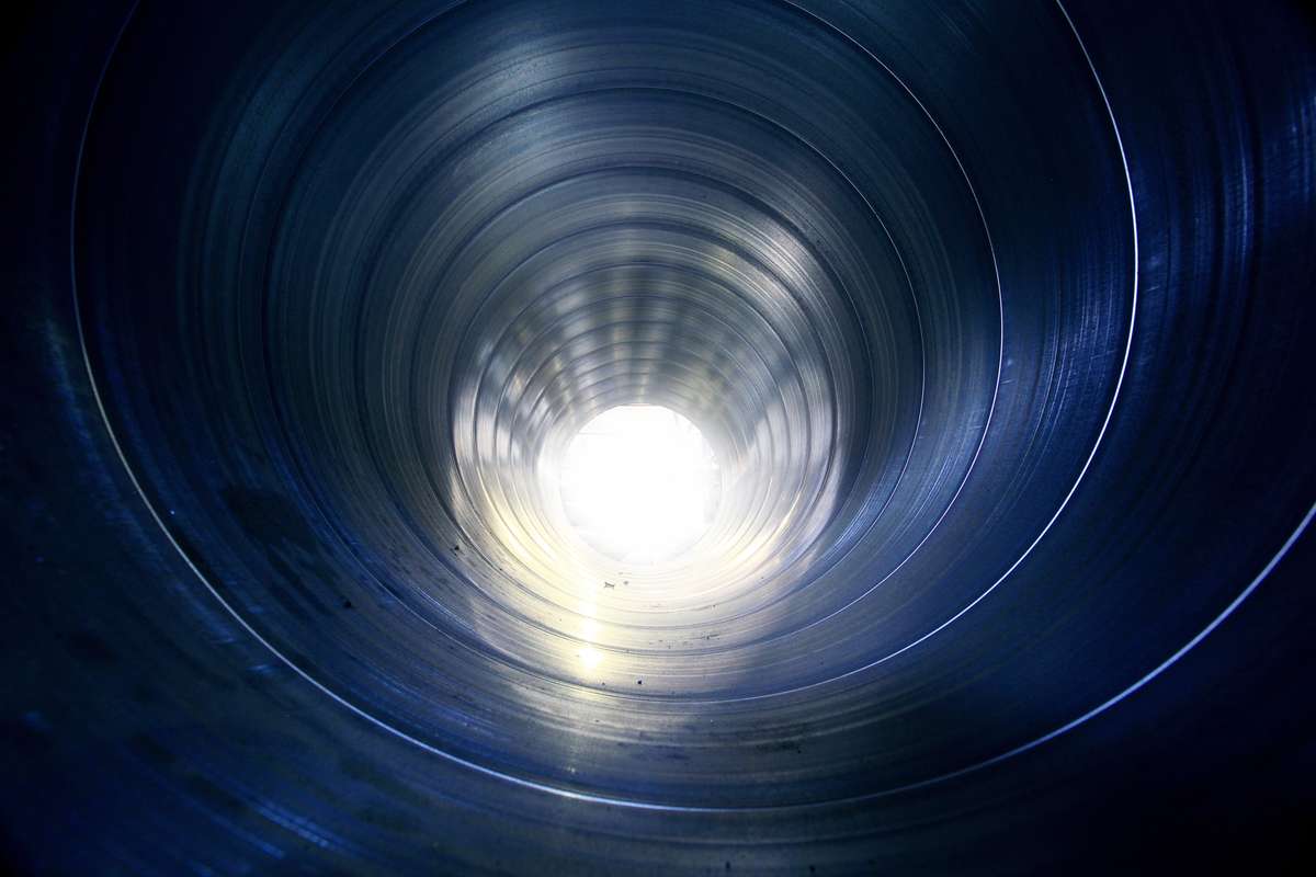 View of inside a pipeline.