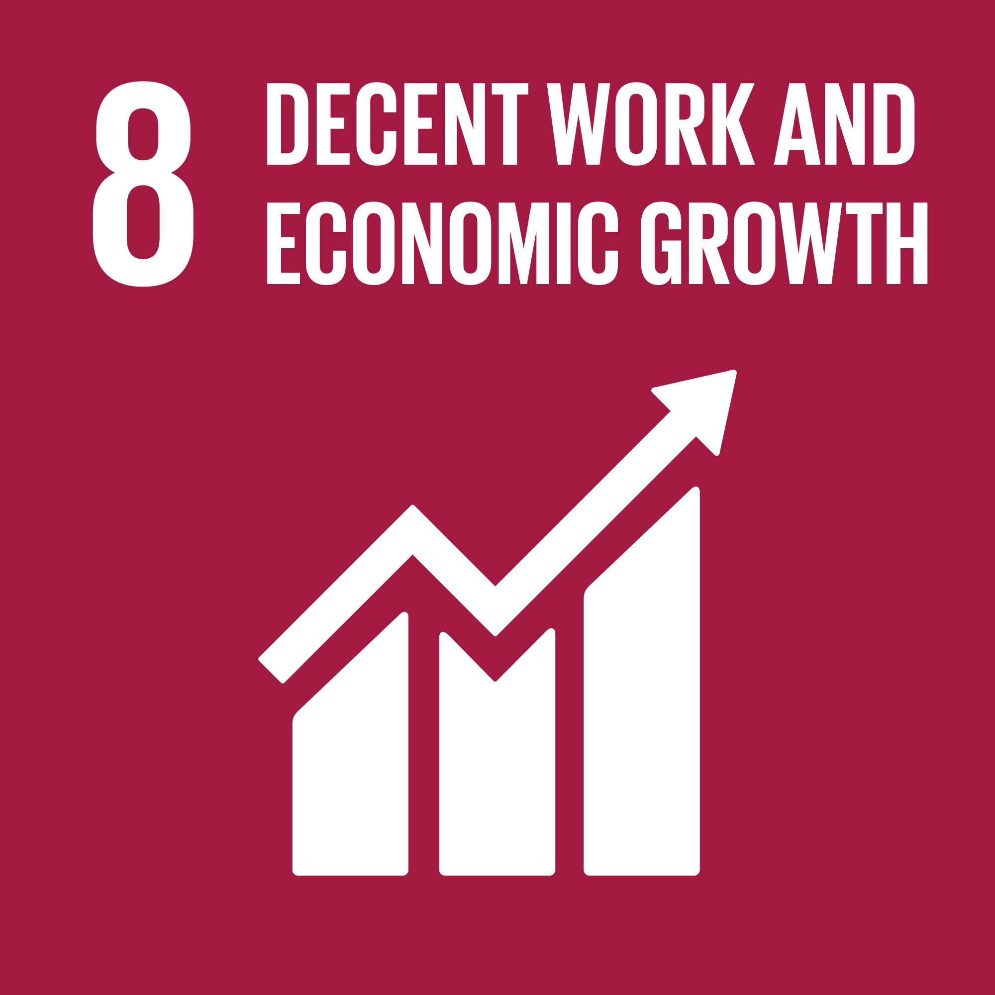 Icon of UN Social Development Goal (SDG) - Decent Work and Economic Growth