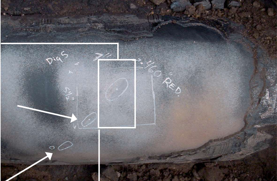 Picture of a dent with metal loss