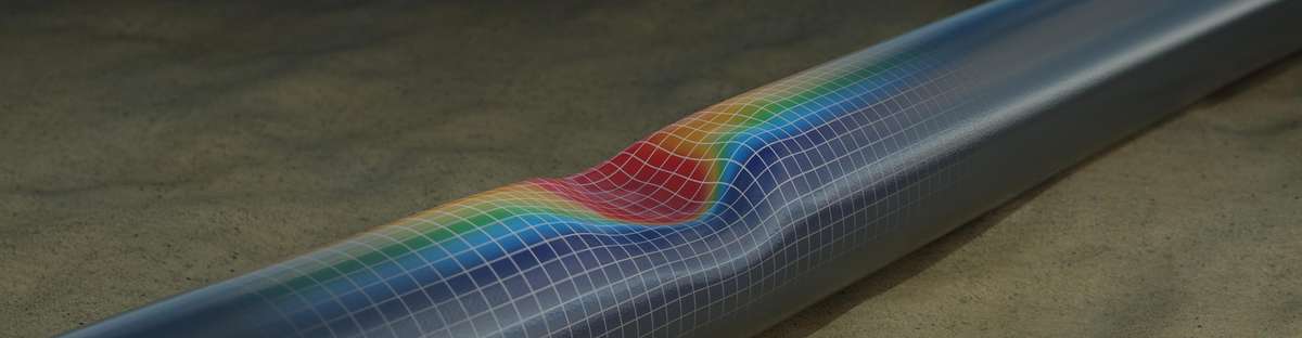 Illustration of a pipeline with a heat grid on it showing a bent. 