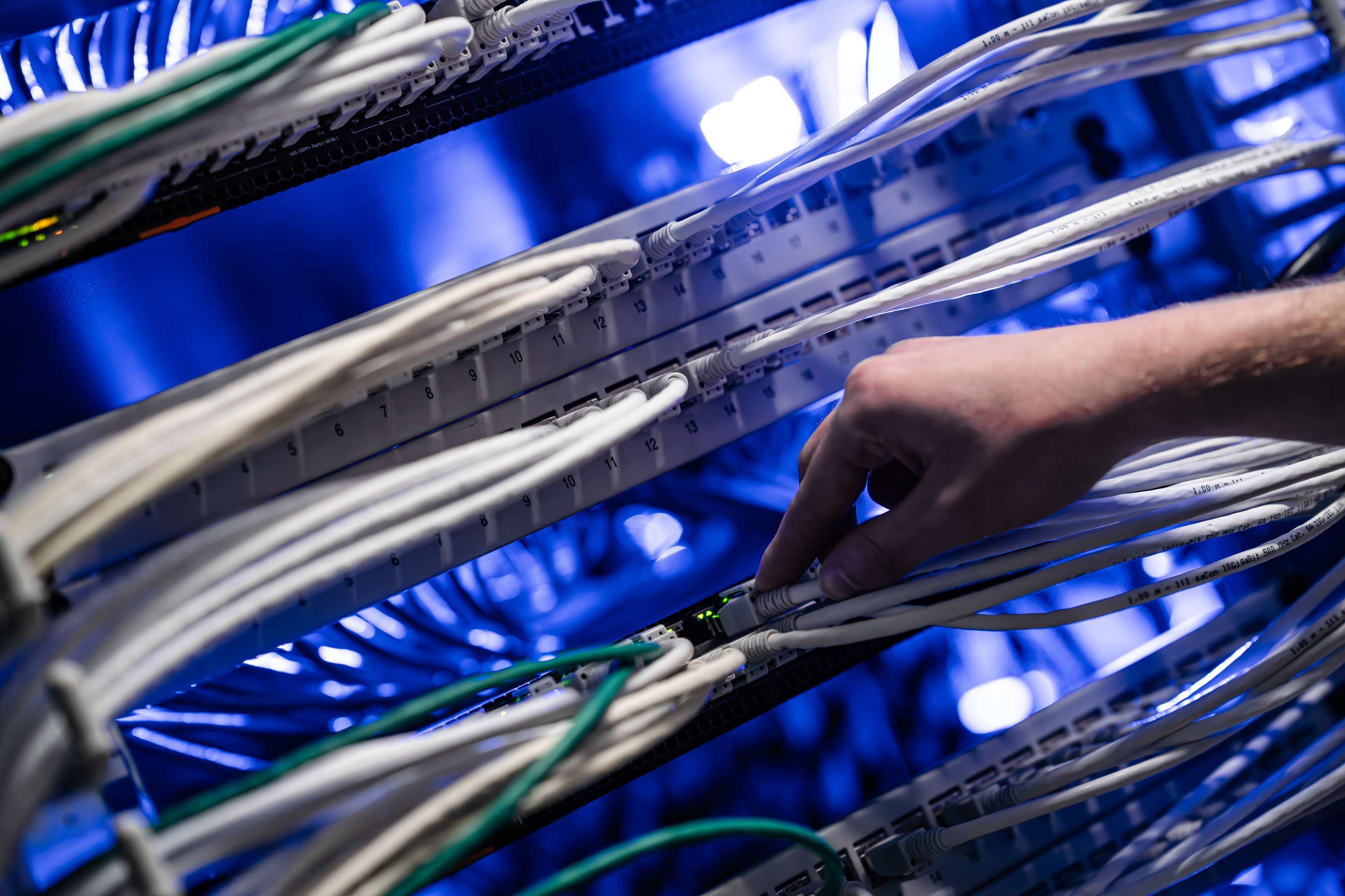 Bild von Server-Rack-Kabeln.