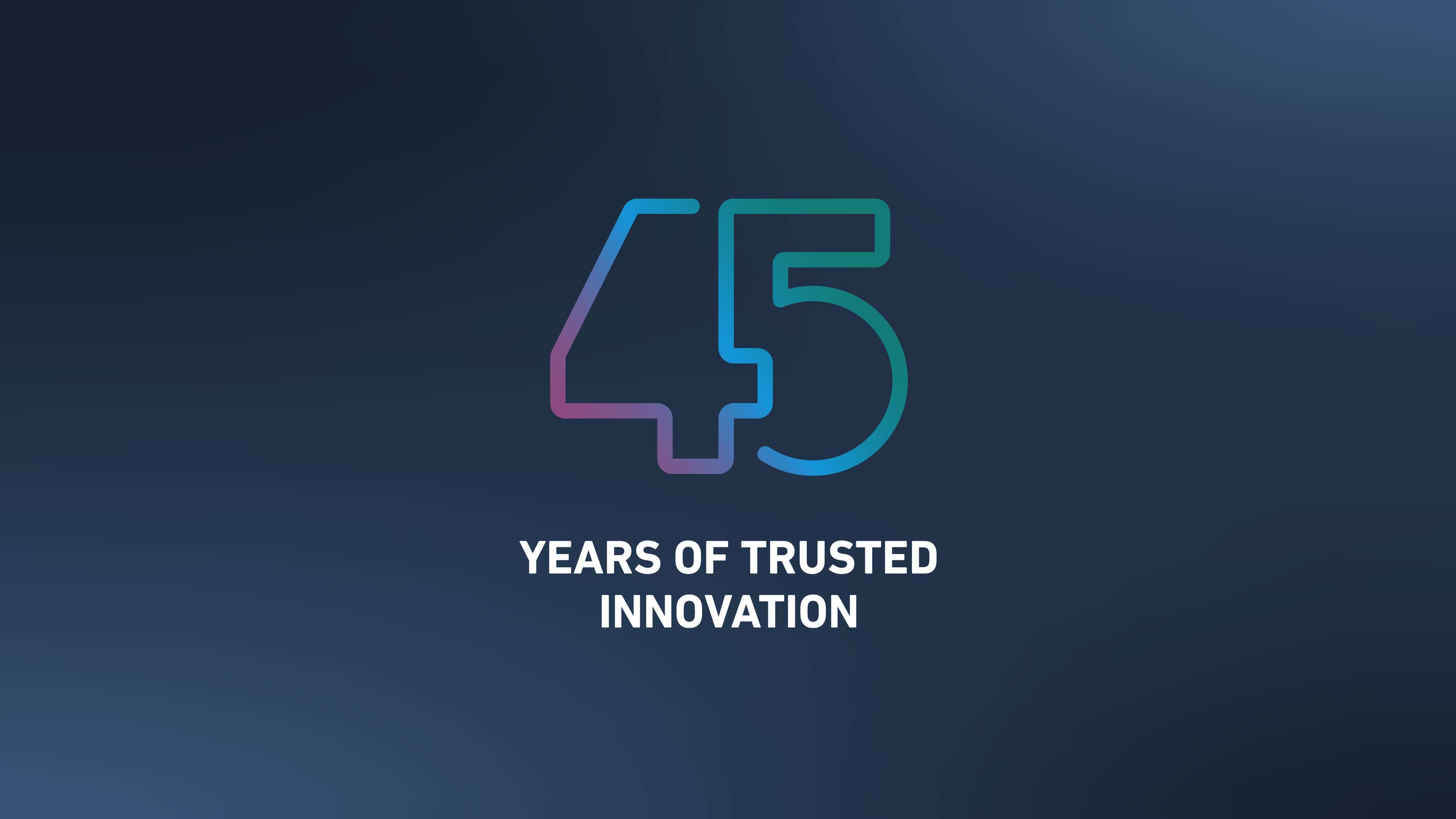 PC background for the ROSEN Group’s 45‑years anniversary in 3840×2160 px format, designed in ROSEN colors with the number 45 as the anniversary element.