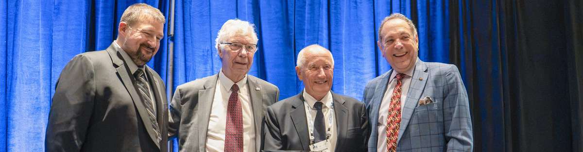 Hermann Rosen receiving the IPCE lifetime achievement honor at IPCE 2026 in Calgary, Canada.