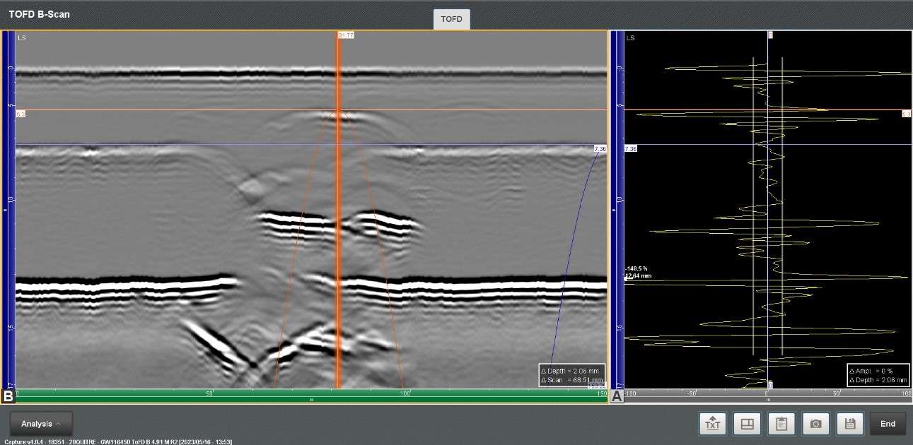 screenshot of data collected during field verification onsite