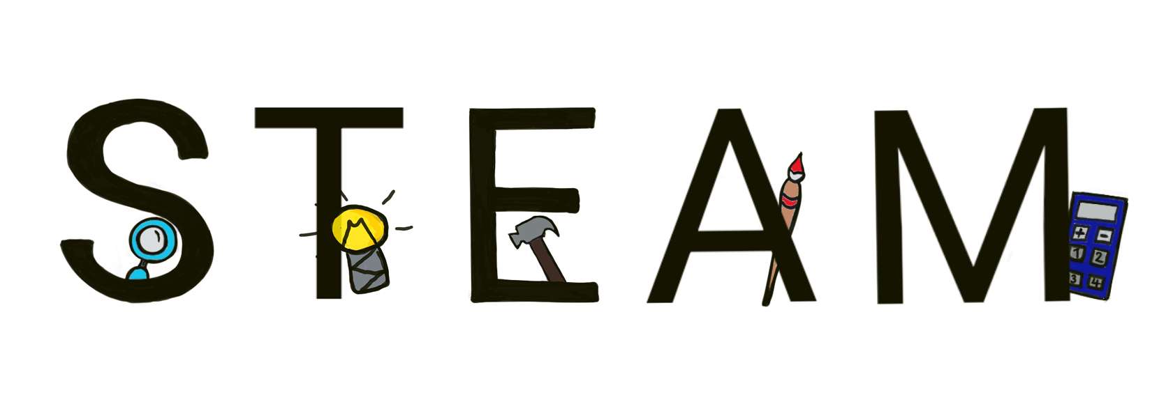 Steam lettering of the Erasmus+ "Be a STEAMer" project 